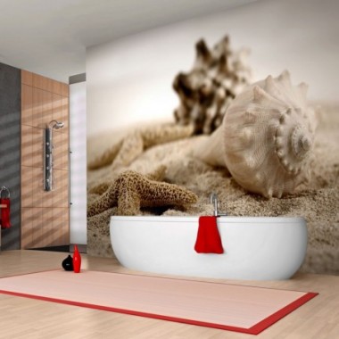 Fotomurale - Spiaggia e conchiglia - 200x154