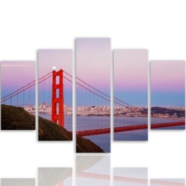 Stampa su tela 5 parti, Ponte del Golden Gate 3 -...