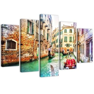 Stampa su tela 5 parti, Un viaggio a Venezia - 200x100