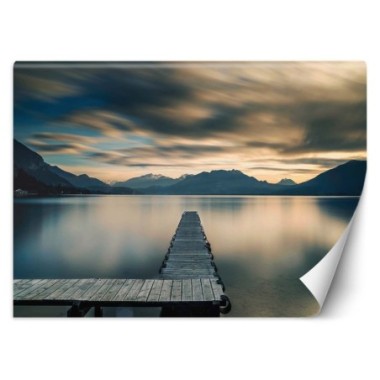 Carta Da Parati, Ponte di legno con vista sul lago -...