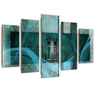 Quadro deco panel 5 parti, Finestra segreta - 200x100