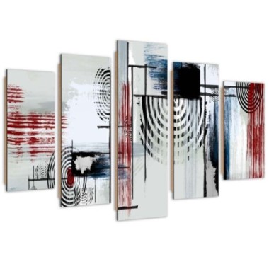 Quadro deco panel 5 parti, Scudi - 200x100