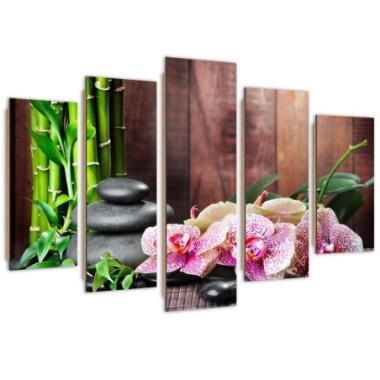 Quadro deco panel 5 parti, Composizione zen con...