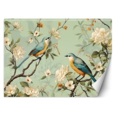 Wallpaper, Birds Flowers Chinoiserie - 368x254