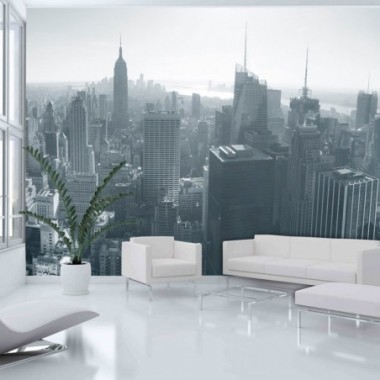 Fotomurale - Panorama di New York in bianco e nero -...