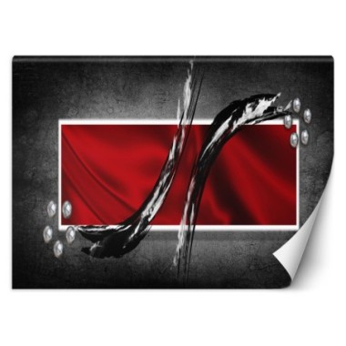 Carta Da Parati, Composizione geometrica Rosso -...