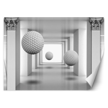 Carta Da Parati, Tunnel 3D sfere ottiche - 400x280