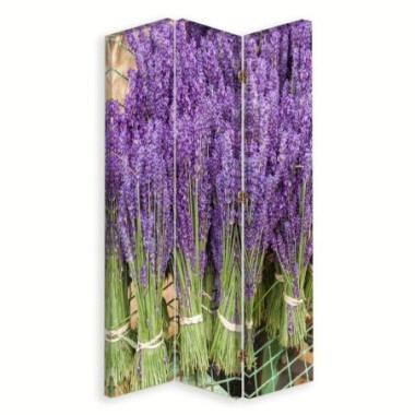 Paravento bilaterale 360, Bouquet di lavanda - 110x170