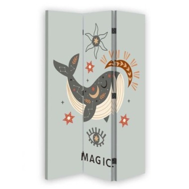 Paravento Lavagna di Sughero, Balena magica - 110x170