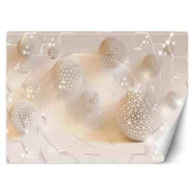 Carta Da Parati, Sfere in un vortice 3d - 450x315