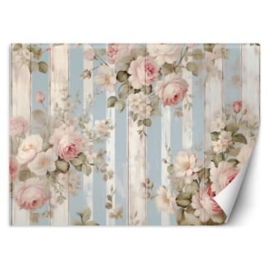 Wallpaper, Shabby Chic Flowers - 450x315