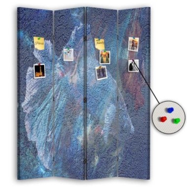 Paravento Lavagna di Sughero, Blu segreto - 145x170