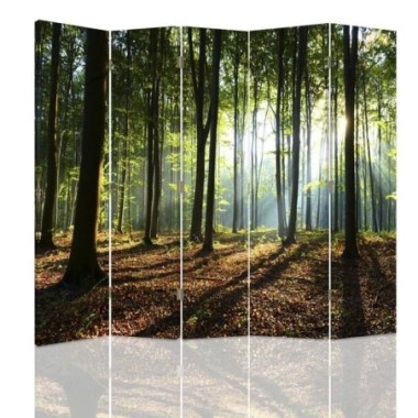 Paravento bilaterale, Il sole in una foresta - 180x170