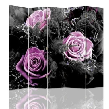 Paravento bilaterale, Rose decorative - 180x170