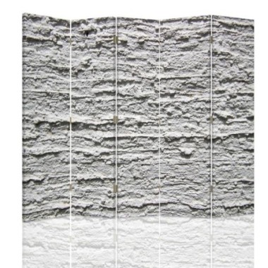 Paravento bilaterale, Intonaco grigio - 180x170