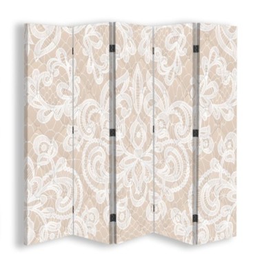 Paravento bilaterale, Beige elegante - 180x170