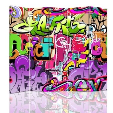 Paravento bilaterale, Astratto con graffiti - 180x170