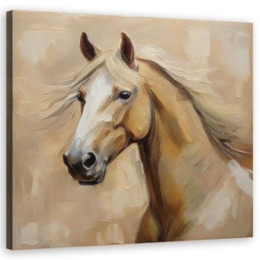 Quadro su tela, Animali Cavallo Vintage - 60x60
