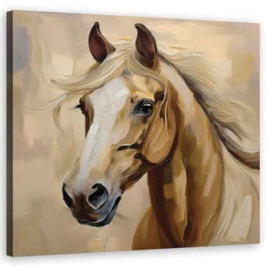 Quadro su tela, Animali dipinti Cavallo - 30x30