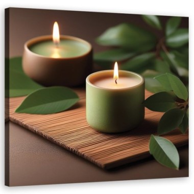 Quadro su tela, Candele Zen Spa - 30x30