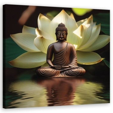 Quadro su tela, Ninfea Buddha Zen - 60x60