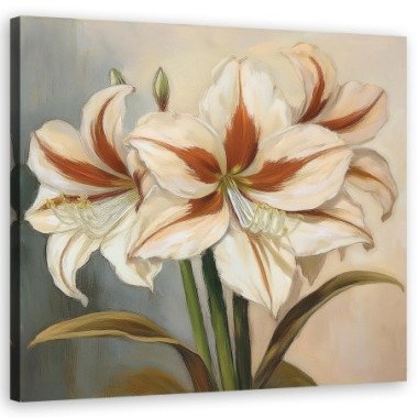 Quadro su tela, Fiore di giglio naturale - 50x50