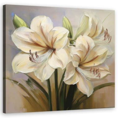 Quadro su tela, Fiore di giglio dipinto - 40x40