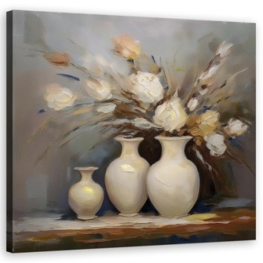 Quadro su tela, Natura morta vintage dipinta - 60x60