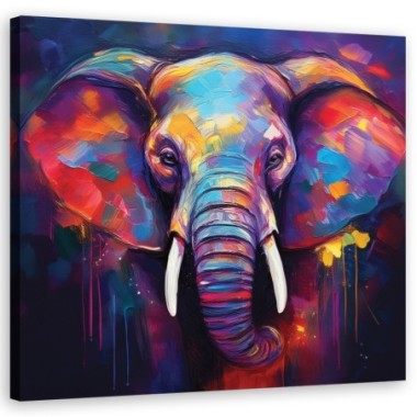 Quadro su tela, Animali Pop Art Elefante - 30x30