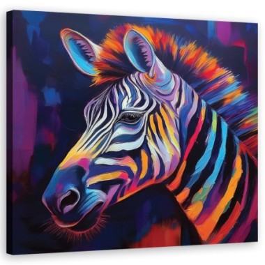 Quadro su tela, Animali Zebra Pop Art - 40x40