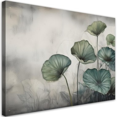 Quadro su tela, Foglie verdi - 120x80