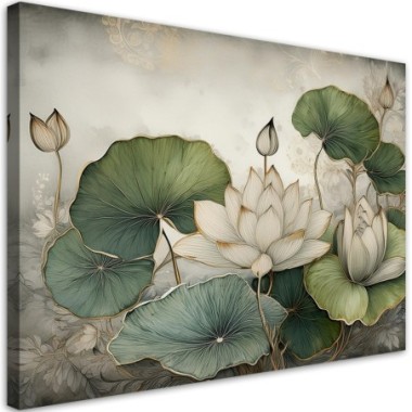 Quadro su tela, Piante Gigli Fiori - 120x80