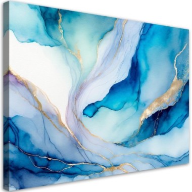 Quadro su tela, Acquerello astratto blu - 100x70