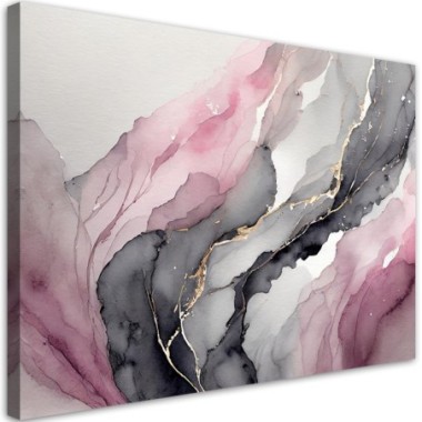 Quadro su tela, Acquerello astratto rosa - 100x70