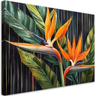 Quadro su tela, Foglie Piante Botaniche - 90x60