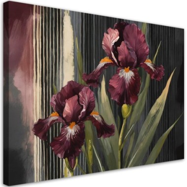 Quadro su tela, Fiori botanici rossi - 120x80