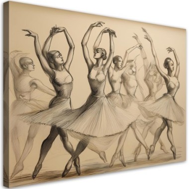 Quadro su tela, Ballerine d'epoca - 120x80