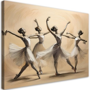 Quadro su tela, Ballerine d'epoca - 100x70