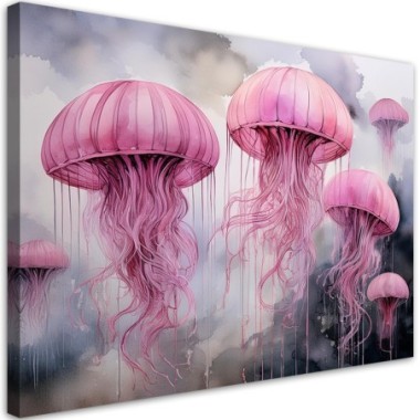 Quadro su tela, Medusa rosa - 90x60