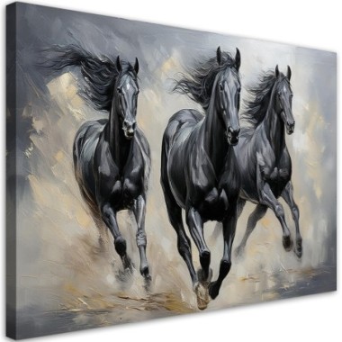 Quadro su tela, Cavalli al galoppo - 90x60