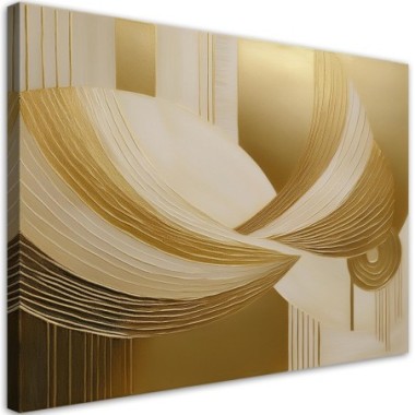 Quadro su tela, Astrazione Oro 3D - 90x60