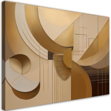 Quadro su tela, Astrazione geometrica beige - 90x60