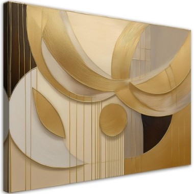 Quadro su tela, Astrazione 3D di forme - 100x70