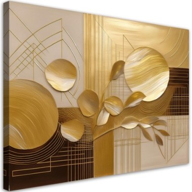 Quadro su tela, Astrazione Glamour Oro - 120x80