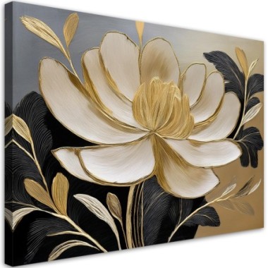 Quadro su tela, Fiore d'oro Minimalismo - 90x60