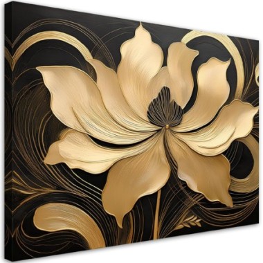 Quadro su tela, Fiore beige - 60x40