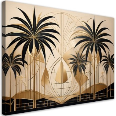 Quadro su tela, Paesaggio tropicale astratto - 120x80