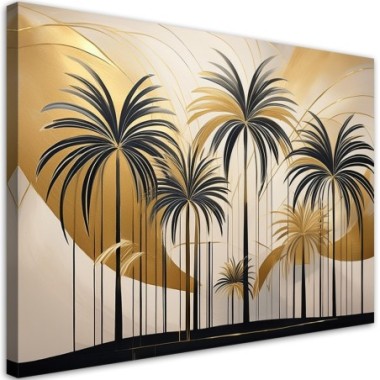 Quadro su tela, Palme tropicali botaniche - 120x80