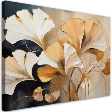 Quadro su tela, Fogliame naturale Boho - 100x70