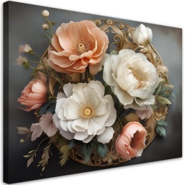 Quadro su tela, Fiori naturali Glamour - 90x60